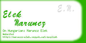 elek maruncz business card